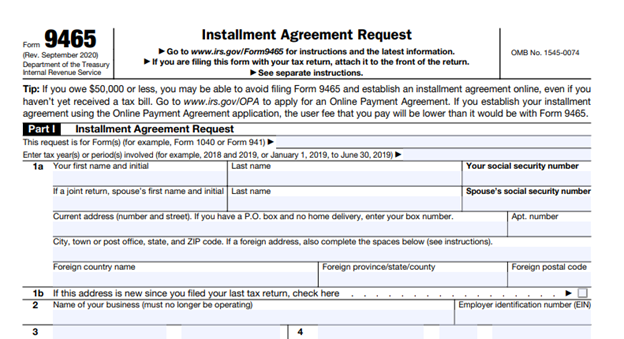 IRS Installment Payment Plan